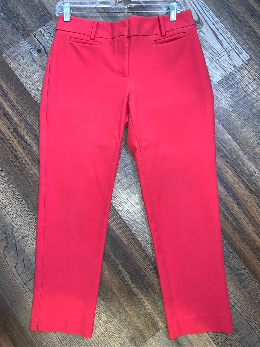 LOFT Coral-Red Cropped Dress Pants